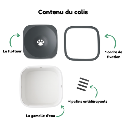Gamelle d'eau anti-débordement pour chien
